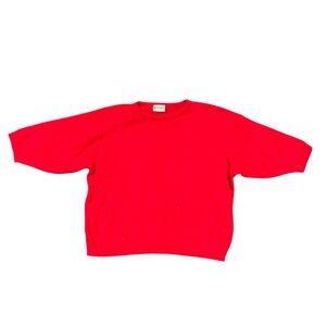 Helen Sue Vintage Pink Short Sleeve Knit Sweater Pullover Made in USA Womens XL